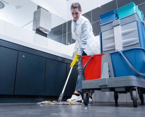 Professional sweeping commercial floor